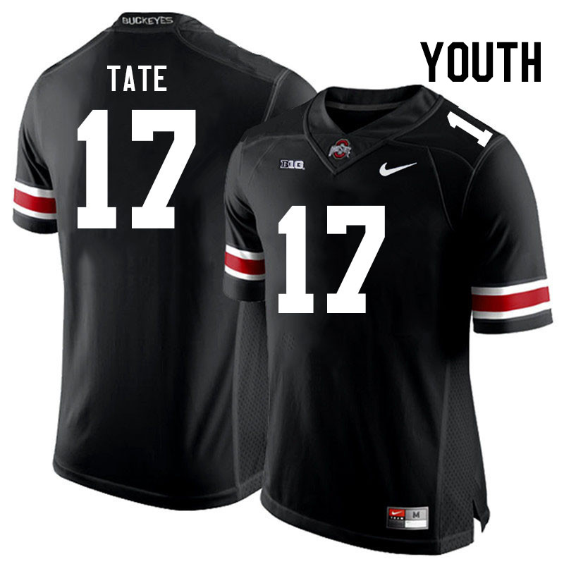 Ohio State Buckeyes Carnell Tate Youth #17 Black Authentic Stitched College Football Jersey